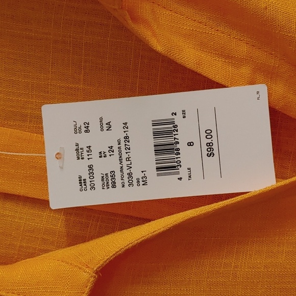 NWT Women's Laura Orange Button Down Shirt Viscose & Linen Blend Size 8 - Picture 11 of 11